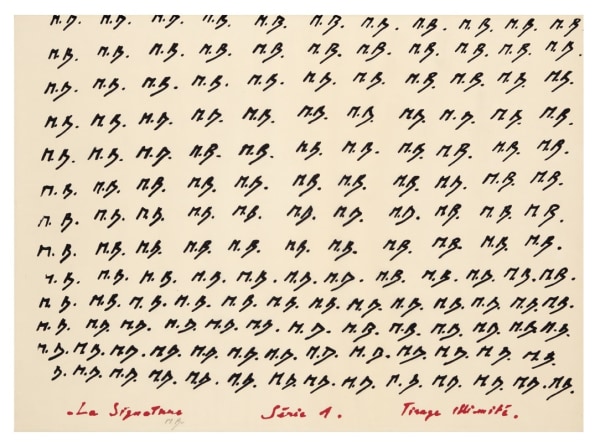 Marcel Broodthaers, La Signature Série 1, Tirage illimité, 1969