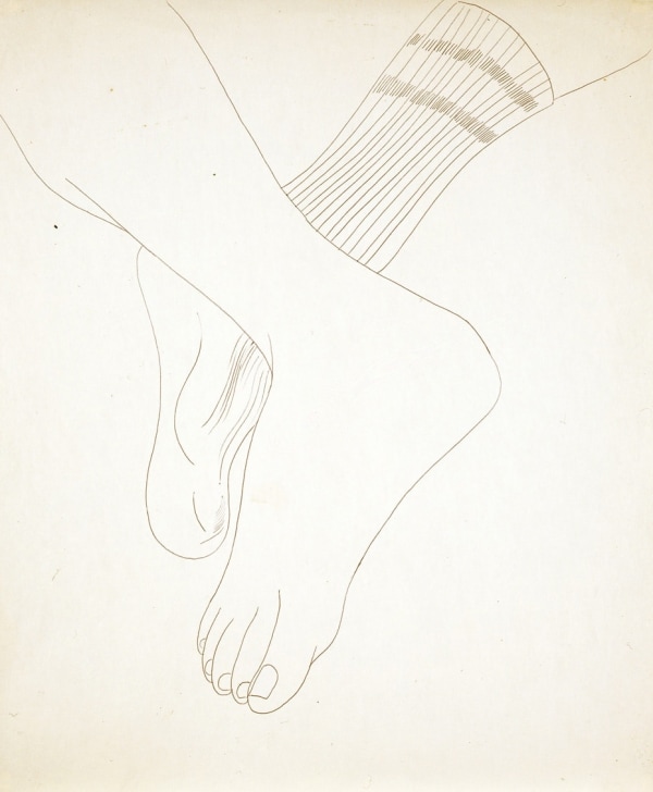 Andy Warhol, Feet, One With Sock, ca. 1958