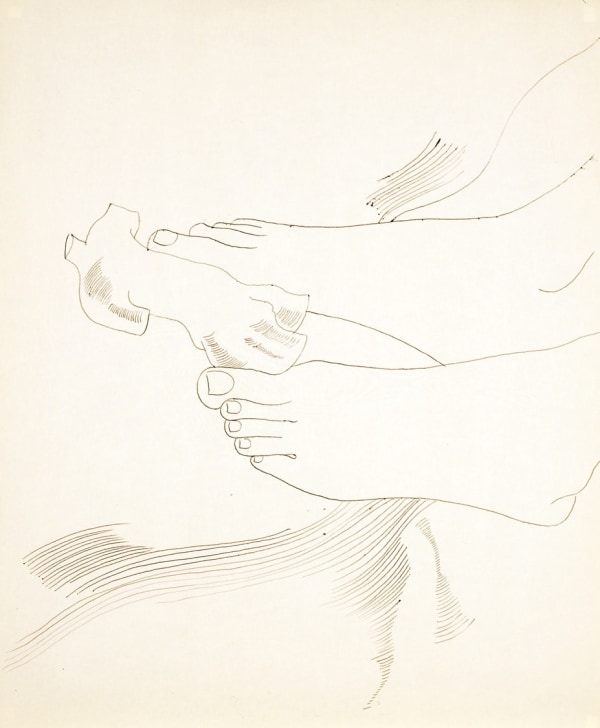 Andy Warhol, Feet With Figurine, ca. 1960