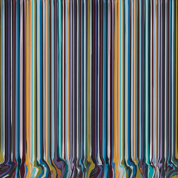 Ian Davenport, Paired Black and Grey, 2020