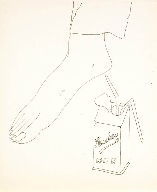 Andy Warhol, Foot and Hershey's Milk Container, ca. 1961