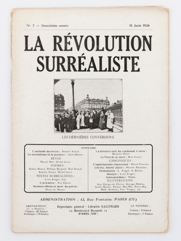 André Breton, et al., La Révolution Surréaliste, No. 7, 15 June 1926