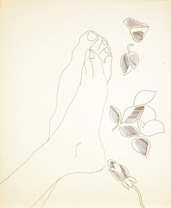 Andy Warhol, Feet With Flowers, ca. 1956