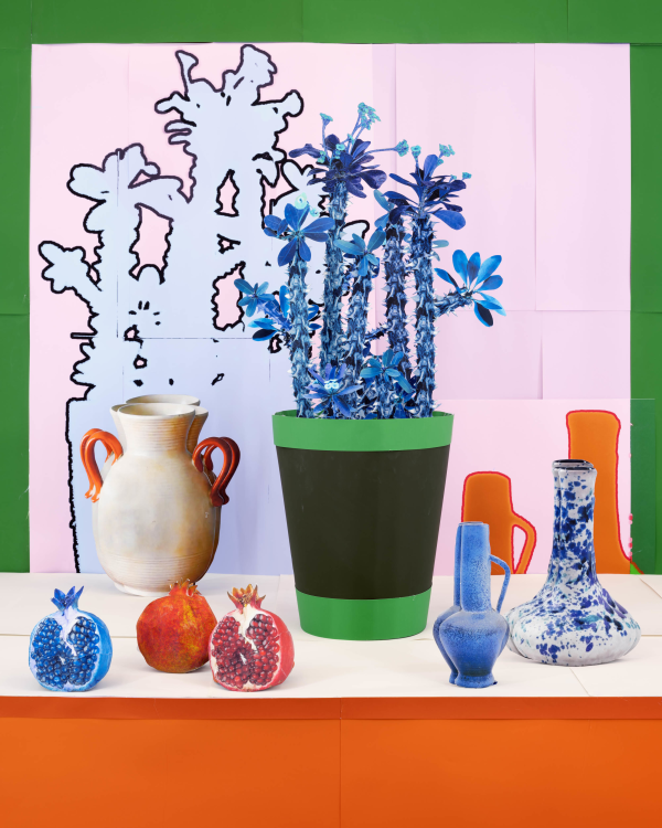 Daniel Gordon, Pomegranates and Crown of Thorns in Blue, 2023