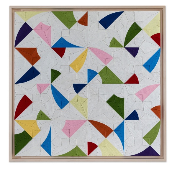 Eduardo Terrazas 1.1.2962017 Wool yarn on wooden board covered with Campeche wax 47 1/4 x 47 1/4 x 1 3/8 in 120 x 120 x 3.5 cm Framed: 130 x 130 x 6 cm