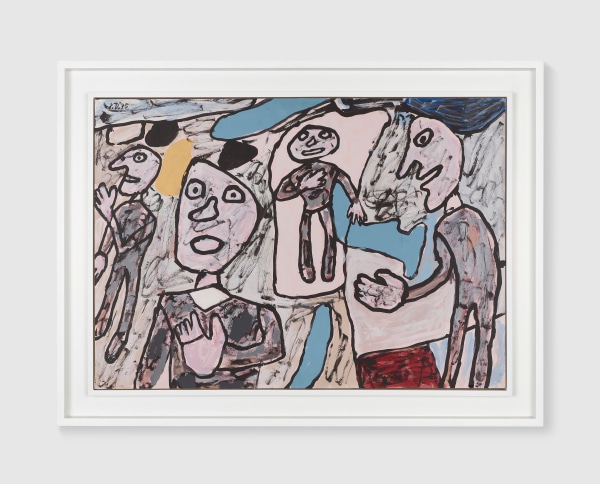 Jean Dubuffet Paysage Avec 4 PersonnagesJune 11, 1975 Acrylic on paper adhered to canvas 25 ⅜ x 36 ¼ in. (64.5 x 92 cm)