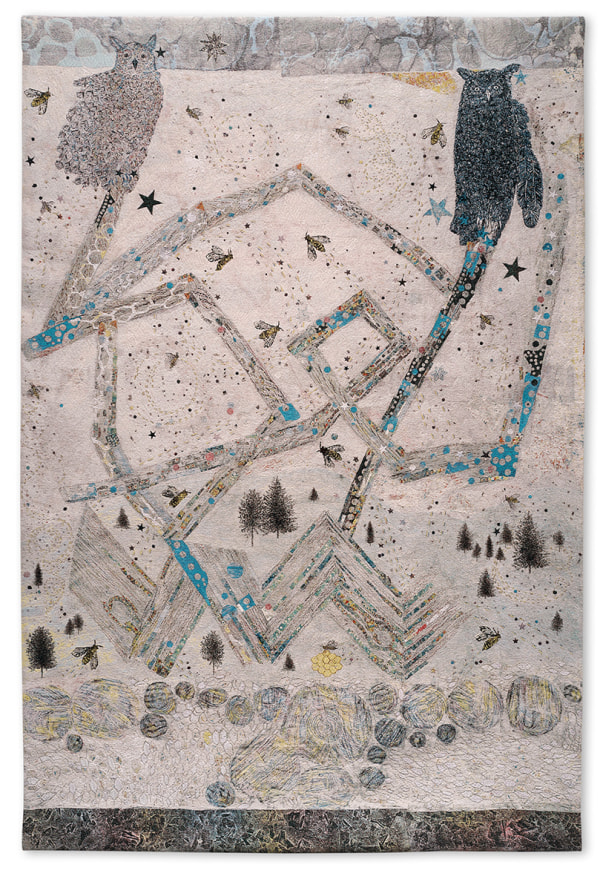 Kiki Smith Parliament (Owls)2017 Edition of 10 Jacquard tapestry 120 ⅛ x 76 in. (305 x 193 cm)