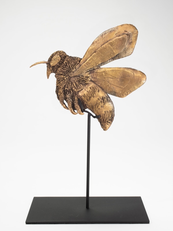 Kiki Smith Forager A2017 This work is number 3 from an edition of 13 plus 2 artist's proofs. Gold plated bronze 12 1/8 x 7 5/8 x 4 1/8 in. / 30.5 x 19.4 x 10.2 cm