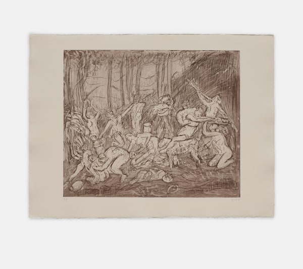 Leon Kossoff The Triumph of Pan No. 41998 AP from an Edition of 20, plus 10 AP Etching Sheet 22 1/2 x 29 7/8 in. / 57.3 x 75.9 cm Plate 18 x 21 3/8 in. / 45.6 x 54.2 cm