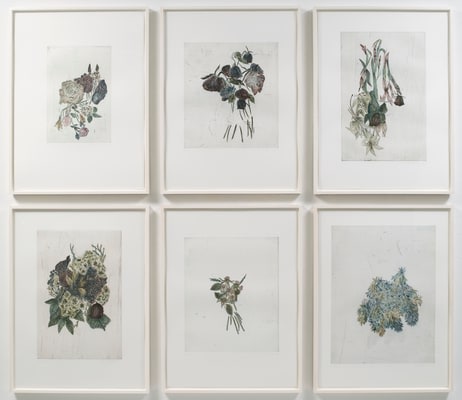 Kiki Smith Touch2006 This work is number 5 from an edition of 33. Aquatint, etching and drypoint  on Hahnemühle bright white paper  30 x 22 in. / 76.2 x 55.9 cm (six parts, overall dimension)