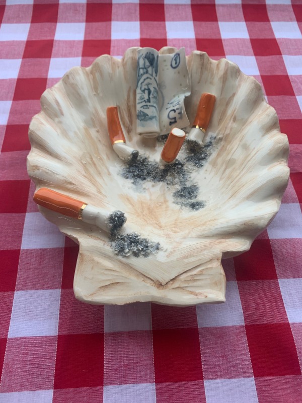 Alma Berrow, Shell Ashtray With Note, 2021