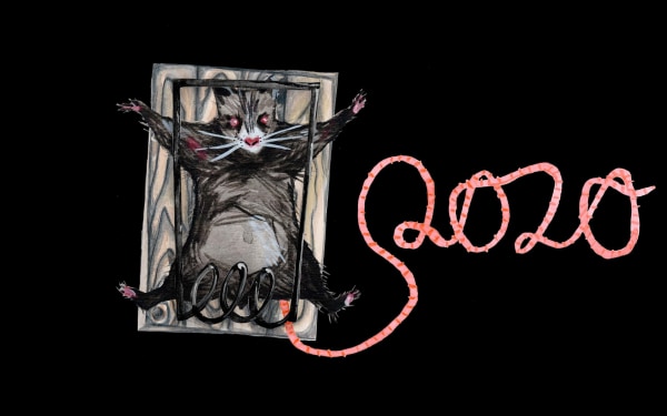 Matt Copson I Survived2021 This work is number 1 from an edition of 5 plus 2 artist's proofs. 4K video, hand-painted watercolour animation