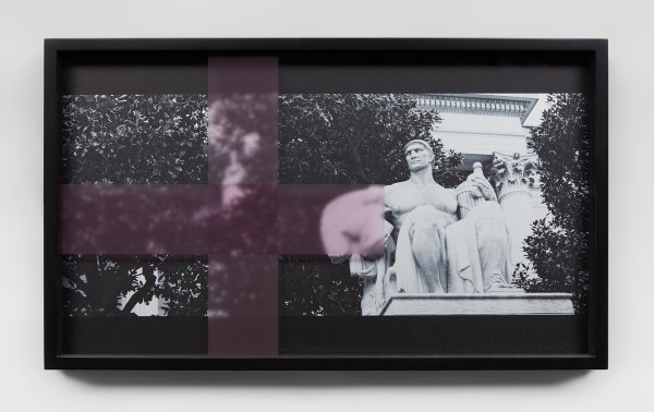 Josephine Meckseper Untitled2017 Edition of 5 plus 1 artist's proof Pigment print on anodized aluminum, pigment print on acrylic sheeting 9 x 15 3/4 in 22.9 x 40.1 cm