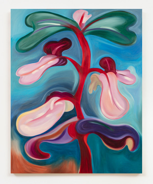 Hayal Pozanti Lips to Breathe Her Name2024 Oil stick on linen 60 x 48 in. (152.4 x 121.9 cm)