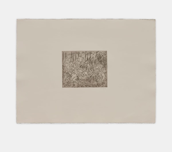 Leon Kossoff The Triumph of Pan No. 11998 AP from an Edition of 20, plus 10 AP Etching Sheet 22 1/2 x 29 7/8 in. / 57.3 x 75.9 cm Plate 7 7/8 x 9 5/8 in. / 20 x 24.4 cm