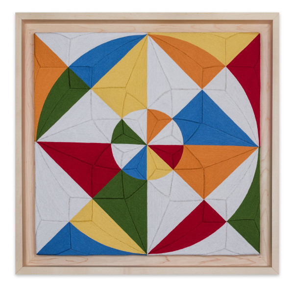 Eduardo Terrazas 1.1.4312021 Wool yarn on wooden board covered with Campeche wax 23 5/8 x 23 5/8 in. / 60 x 60 cm
