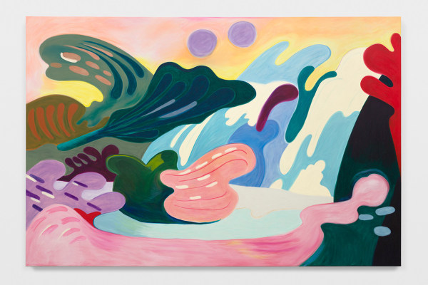 Hayal Pozanti Off To Dream Farther Away2023 Oil stick on linen 80 x 120 in. (203.2 x 304.8 cm)