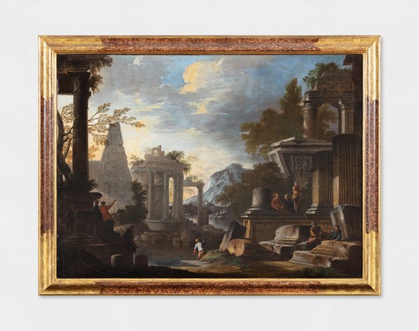 Giovanni Ghisolfi (seguace di) - Paesaggio con architetture