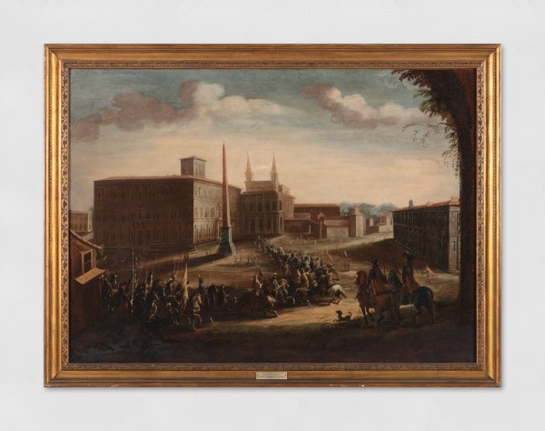 Painting depting S. Giovanni in Laterano square in Rome