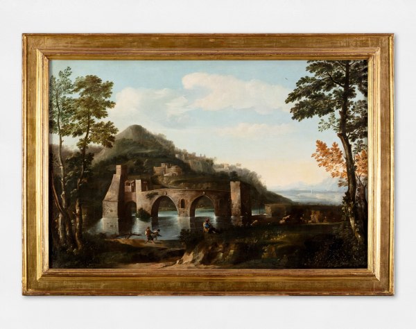 Philip Peter Roos , detto Rosa da Tivoli - Paesaggio fluviale, Fine XVII – inizio XVIII