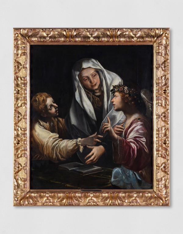 Painting of the Apparition of the Evangelist Son and an Angel to St. Frances of Rome
