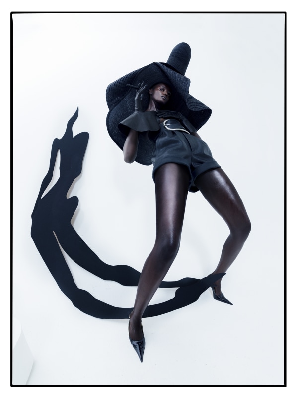 Tim Walker, Duckie Thot, Aubrey's shadow. Fashion: Saint Laurent. London, 2017