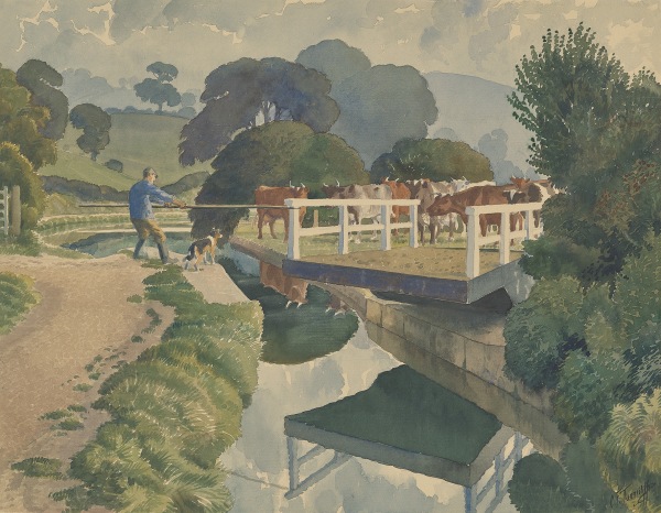 Charles Frederick Tunnicliffe , RA, The swing-bridge