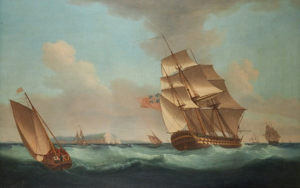 Thomas Whitcombe , Shipping off the Needles