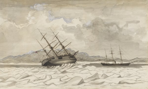Edward Augustus Inglefield , HMS Breadalbane and HMS Phoenix caught in the ice off Beechey Island, 1853