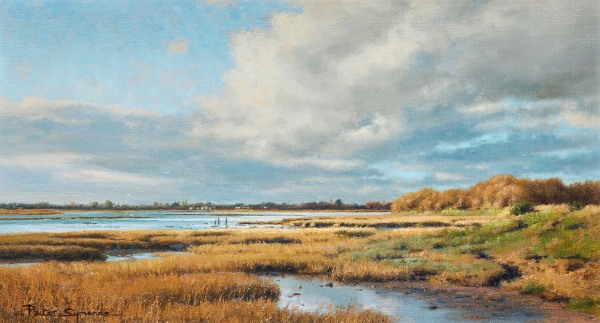 Peter Symonds , A winter afternoon, Pagham Harbour, towards Sidlesham