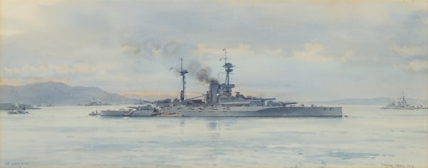 Frank Watson Wood, The battleship Revenge in Scapa Flow, 1918