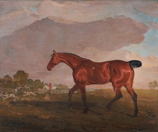 Benjamin Marshall, Portrait of a bay horse in a landscape