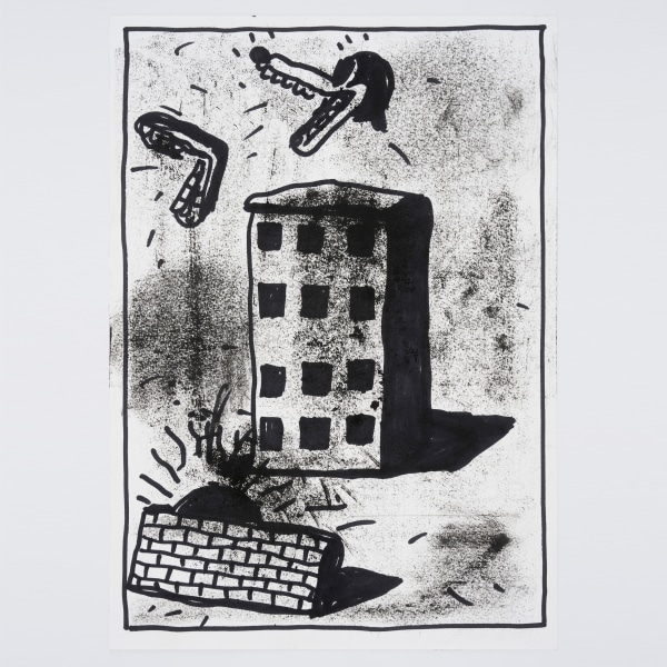 Armen Eloyan Untitled2024 Marker on paper 16 ½ x 11 ⅝ in. (41.9 x 29.5 cm) Framed: 21 ½ x 16 ⅝ in. (54.6 x 42.2 cm)