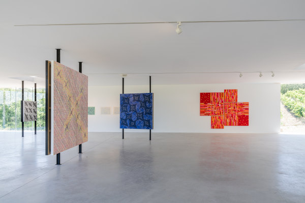 Installation view, "Ding Yi: Prediction and Retrospection," Château la Coste, 2024. Photo: Stéphane ABOUDARAM | WE ARE CONTENT(S)