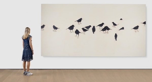 Alex Katz Birds 52021 Oil on linen 84 x 168 in. (213.4 x 426.7 cm)