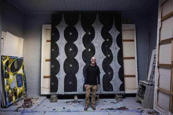 Chris Martin in his Brooklyn studio. Photo: Jason Schmidt