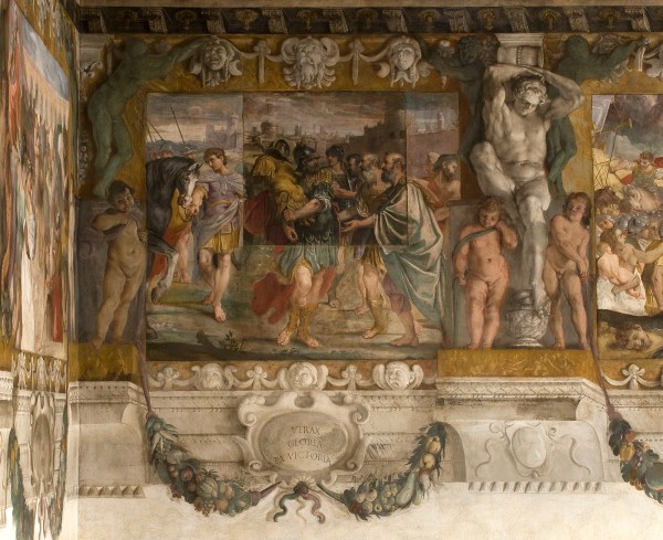 Romolo dedica a Giove Feretrio le spoglie del vinto re Acrone