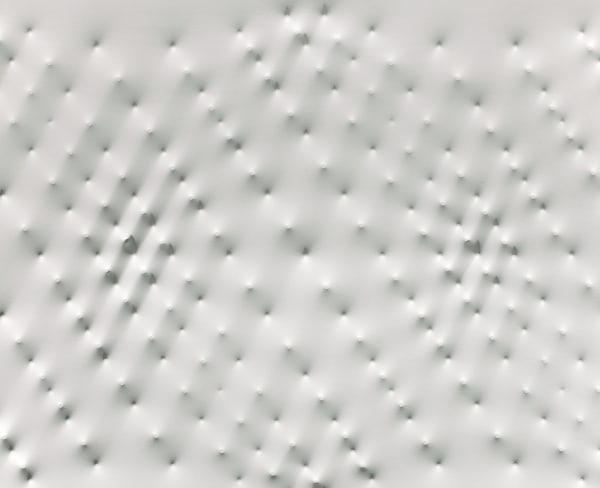 White wall sculpture with a pattern created with nails under the canvas - Enrico Castellani Superficie bianca, 1990.