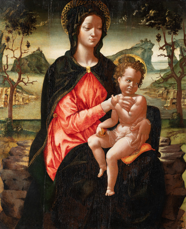 Madonna and child in nature