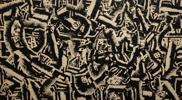 Joseph Glasco, Untitled, 1983–84 acrylic on canvas collage 54 x 97 1/4 in / 137 x 247 cm © 2015 Joseph M. Glasco Estate Stock number B20412