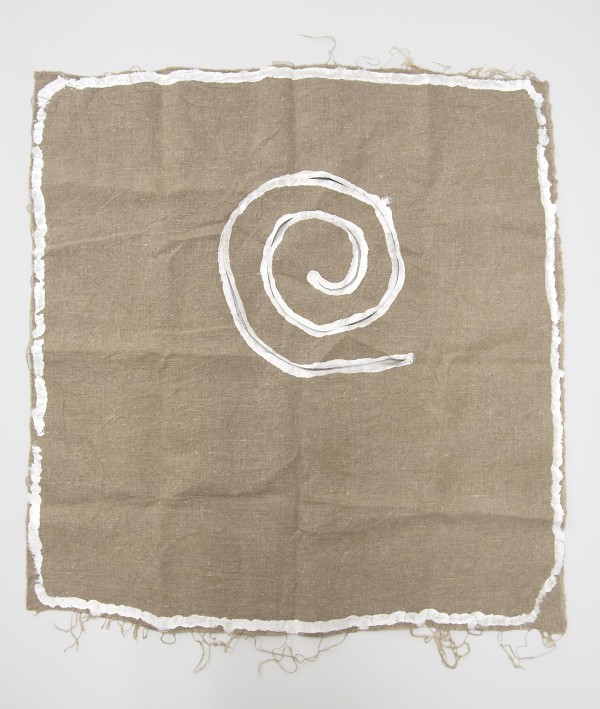 Untitled, 1979, hessian, plaster and acrylic medium, 35 3/8 x 29 1/2 in / 90 x 75 cm