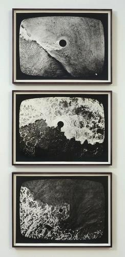 Barry Flanagan, hole in the sea (triptych), 1967–70