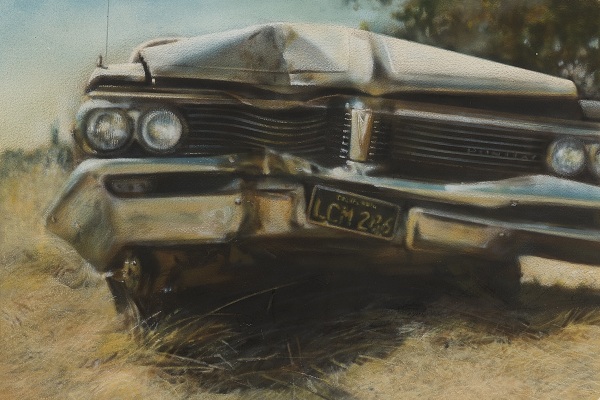 John Salt, Destroyed Pontiac (Frontal View) (aka Pontiac in Deserted Lot), 1972