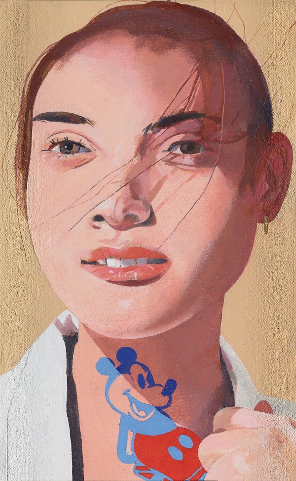 Peter Blake, Late Period. 'Girl with a Disney Tattoo' 4, 2020