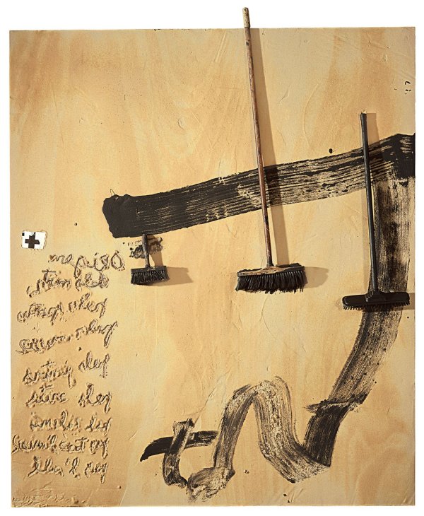 Antoni Tàpies, Tres Raspalls (Three Brushes), 2008