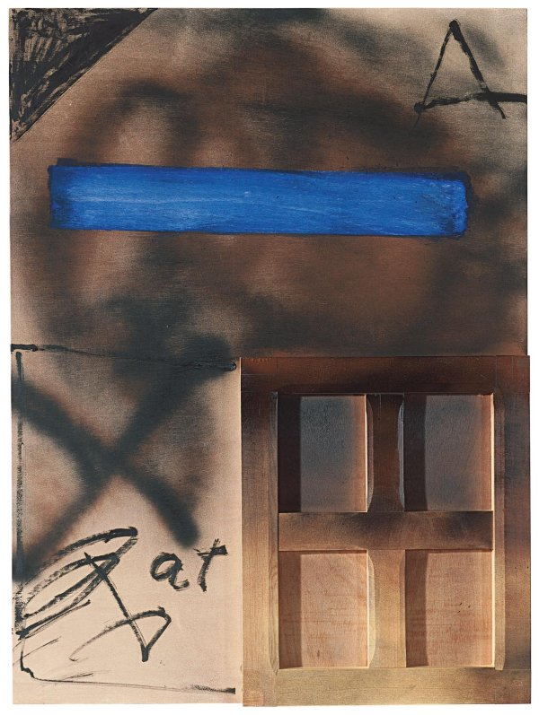 Antoni Tàpies, Franja blava (Blue strip), 2008