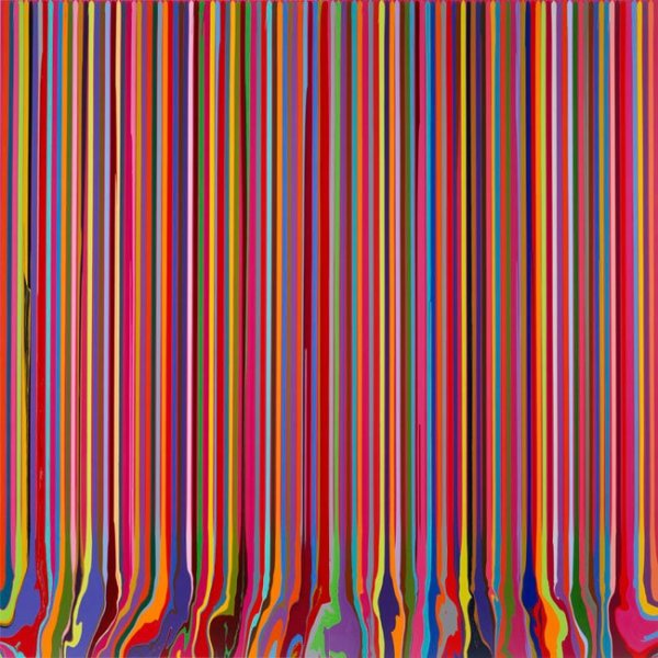 Ian Davenport, Puddle Painting: Magenta, 2009