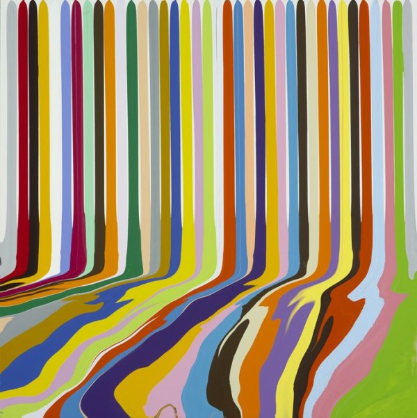 Ian Davenport, Puddle Painting: Titanium White, 2009