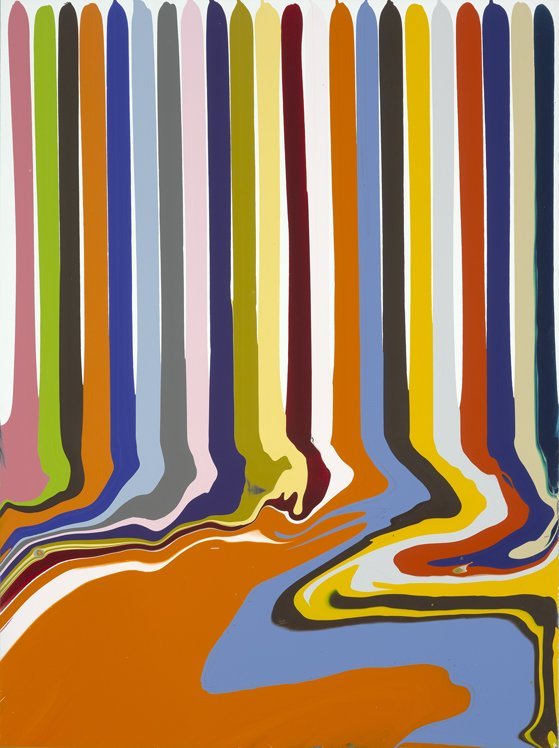 Ian Davenport, Puddle Painting: Transparent White, 2009