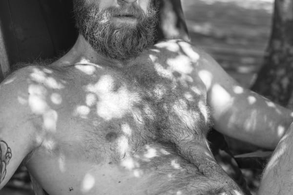 Bryson Rand. Zack in Dappled Light (Fire Island), 2019. Archival inkjet print 40 × 28 in. 101.6 × 71.1 cm. Courtesy of the artist and Zeit Contemporary Art, New York